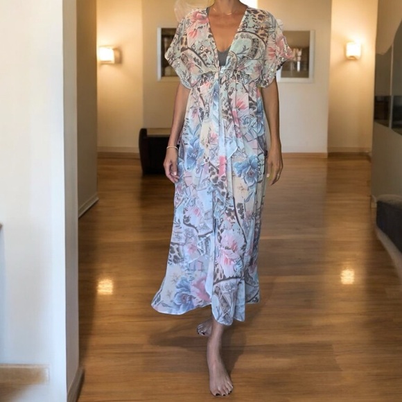 Venus Embellished Floral & Paisley Print Maxi Top NWT - Picture 3 of 12